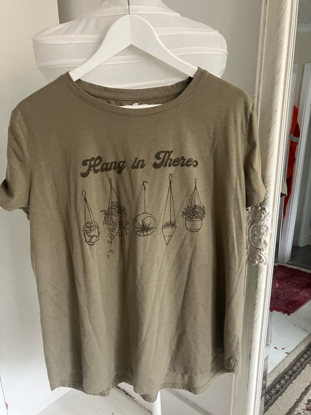 Maurices Olive Green 'Hang in Theres' Short Sleeve Tee